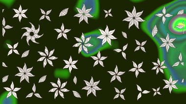 Parlak renkli çiçekleri ve gri renkli yaprakları olan harika bir çiçek deseni. Moda baskıları için zarif bir şablon. Modern çiçek arkaplanı. Halk stili.