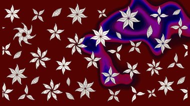 Sevimli çiçek raster deseni. Kırmızı renkte çiçekler. Renkli Bahar Teması eskiz kalıbı. Düz Çiçek Elementleri Tasarımı.