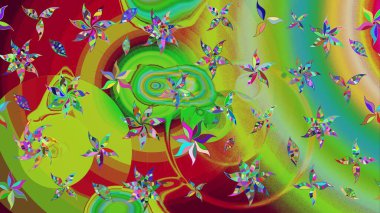 Eski usul küçük çiçekli şirin bir eskiz deseni. Moda arka planında parlak buketler. Kumaş, duvar kağıdı ve kağıt üzerine baskı yapmak için gelişen arka plan. Raster illüstrasyonu.