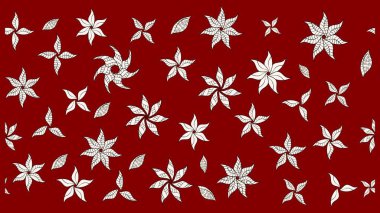 Kırmızı çiçekli eskiz deseni, suluboya çiçek deseni, sevimli çiçek, duvar kağıdı, kart ya da kumaş için fayanslı. Raster - stok.