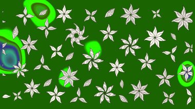 Elle çizilmiş sonbahar çiçeği deseni. Renkli yeşil çizim kalıbı. Doodle tarzı. Tekstil ve kapak tasarımı için mükemmel. Yeşil renkte çiçekler.