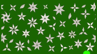 Çiçek desenli raster, yeşil çizgi grafik desenli soyut raster arkaplan. Modern stil dokusu.