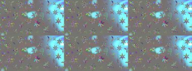 Sevimli çiçek raster deseni. Gri renkli çiçekler. Renkli Bahar Teması eskiz kalıbı. Düz Çiçek Elementleri Tasarımı.