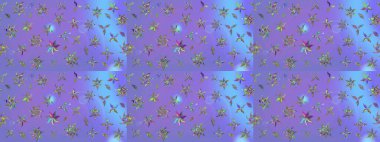 Chichi 'nin kumaş kalıbını çiz. Raster illüstrasyonu. Çiçek deseni. Renkli Bahar Teması eskiz kalıbı. Düz Çiçek Elementleri Tasarımı.