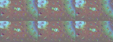 Raster illüstrasyonu. Küçük çiçekli şirin bir desen. Çiçek ve yapraklı çiçek deseni.