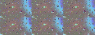 Raster illüstrasyonu. Gri renklerde. Çiçekli güzel suluboya desen.