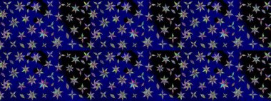 Mavi çiçekli eskiz deseni, suluboya çiçek deseni, sevimli çiçek, duvar kağıdı, kart ya da kumaş için fayanslı. Raster - stok.