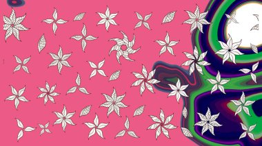 Çizim çiçek deseni duvar kâğıdı olarak kullanılabilir. Pembe renkli çiçekler. Raster illüstrasyonu.