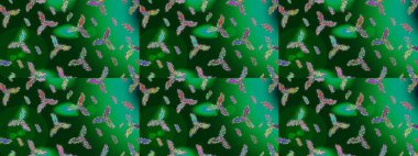 Kışın sembolü. Raster illüstrasyonu. Renkli arka planda izole edilmiş suluboya kar taneleri. Kar taneleri kışı.