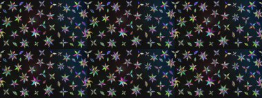 Düz Çiçek Elementleri Tasarımı. Renkli Bahar Teması eskiz kalıbı. Raster..