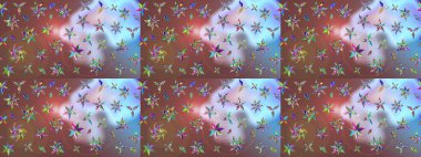 Raster illüstrasyonundaki çiçek desenli çizim. Suluboya tarzında kahverengi renkte çiçekler.