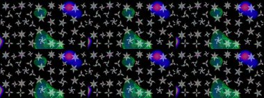 Çiçekli güzel suluboya desen. Raster illüstrasyonu. Siyah renklerde.