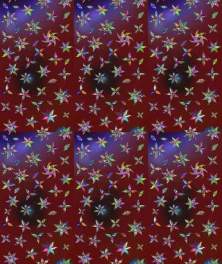 Kırmızı renklerde. Raster illüstrasyonu. Çiçek buketleriyle klasik tarzda eskiz deseni.