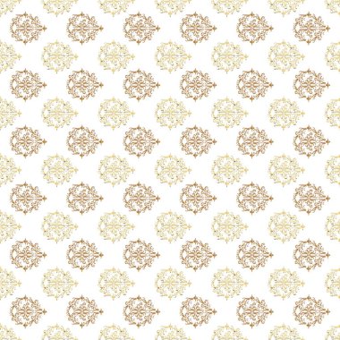 Çiçek deseni. Duvar kâğıdı barok, İspanyol kumaşı. Şık bir grafik desen. Renkli elementler bej, kahverengi ve beyaz renklerde. Taslak arkaplan.