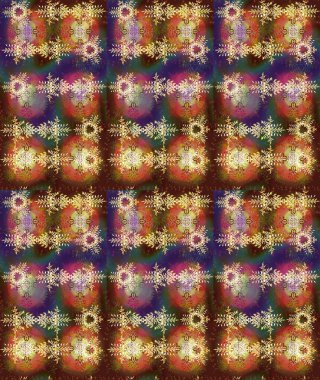 Kar taneleri, radyal kahverengi, nötr ve mor renkler. Renkli arka planda güzel kar taneleri. Raster illüstrasyonu..