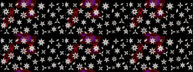 Çiçek kolajı. Çiçek arkaplan. Küçük çiçekte güzel bir desen var. - Siyah çiçekler. Doğa. Çiçek kompozisyonu. Raster deseni.