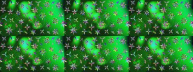 Küçük çiçekteki sevimli çiçek deseni. Yumuşak, yeşil renkli yaz çiçekleri. Raster illüstrasyonu. Raster deseni.