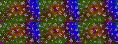 Renkli grunge soyut arkaplanı koloyeşil çiçeklerle süslüyor. Nakış desenli çiçek deseni. İzler, kumaş, duvar kağıtları, tekstil için raster dokusu.