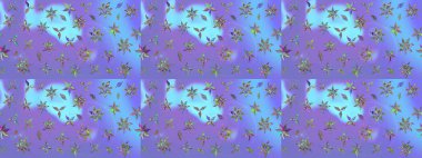 Çiçek desenli eskiz. Mor renkli çiçekler. Tişört baskısı için çiçek boyama rasteriName.