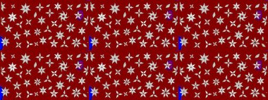 Raster illüstrasyonundaki çiçek desenli çizim. Kırmızı renkte çiçekler.