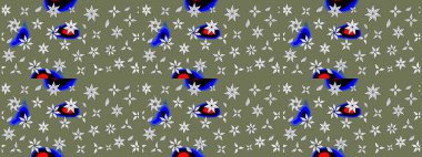 Sevimli çiçek raster deseni. Renkli Yaz Temalı eskiz kalıbı. Düz Çiçek Elementleri Tasarımı. Modaya uygun kumaş deseni.