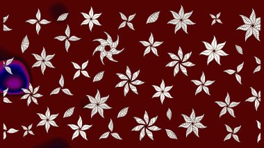 Kırmızı renkte etnik çiçeklerle süslenmiş zarif bir eskiz şekli. Raster Çiçek İllüstrasyonu güzel tekstil..