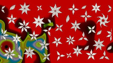 Çiçek deseni. Raster güzel kumaş deseni çiziyor. Renkli Bahar Teması eskiz kalıbı. Düz Çiçek Elementleri Tasarımı.