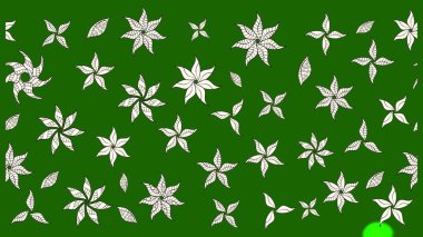 Çiçek desenli raster, yeşil çizgi grafik desenli soyut raster arkaplan. Modern stil dokusu.