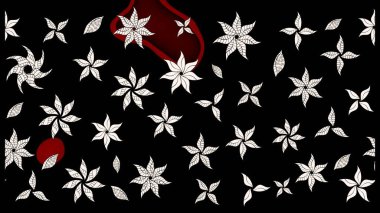 Suluboya elle çizilmiş çiçek desenli eskiz deseni. Parlak renkli fantezi çiçekleri, yapraklar, siyah renkli tomurcuklar.