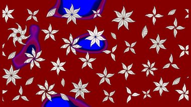 Çiçek kırmızısı eskiz deseni. Raster çiçek izi. Klasik taslak çizimi.