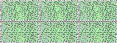 Raster illüstrasyonu. Tekstil baskısı için ekose kelebek. Karala, karala, karala. Kusursuz desen. Yeşil renkler üzerine resim.