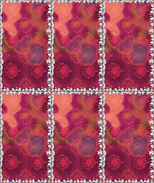 Raster suluboya çiçek deseni, narin çiçekler, mor çiçekler, tebrik kartı şablonu. Güzel kumaş deseni.