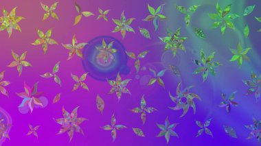 Düz Çiçek Elementleri Tasarımı. Renkli Bahar Teması eskiz kalıbı. Süslü kumaş deseni. Raster illüstrasyonunda çiçek deseni çizimi.