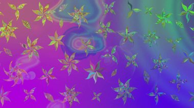 Düz Çiçek Elementleri Tasarımı. Renkli Bahar Teması eskiz kalıbı. Parlak arkaplan eskiz desenli çiçekli fantezi tasarımı.