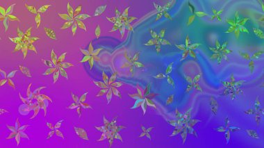 Çiçekli karalama şeklinde Raster çiçek deseni. Mor renkli çiçekler. Nazikçe, güzel çiçek arkaplanı..