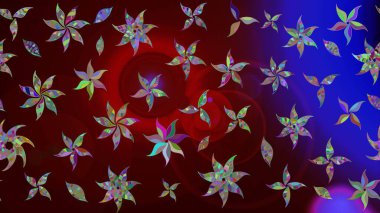 Parlak renkli çiçekleri ve kahverengi renkli yaprakları olan harika bir çiçek deseni. Halk tarzı. Modern çiçek arkaplanı. Moda baskıları için zarif bir şablon.