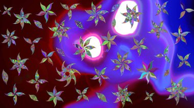 Raster illüstrasyonu. Güzel kumaş deseni. Hoş bir çiçek geçmişi var. Küçük çiçekte çizim deseni.