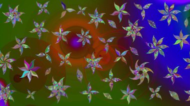 Kumaş desenli papatya çiçeği detayı. Yeşil renkte çiçekler.