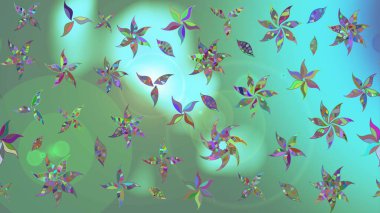 Yeşil renkli çiçekler. Elle boyanmış suluboya resim çizimi çiçekler ve bitkiler.