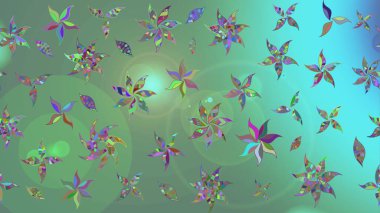 Renkli Bahar Teması eskiz kalıbı. Yeşil renkli çiçekler. Çiçekli çizim şekli. Düz Çiçek Elementleri Tasarımı.