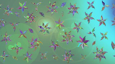 El çizimi, soyut ve süslü elementler. Yaz çiçekleri teması. Klasik çiçekler. Yeşil renkler. Suluboya resim taklit Raster illüstrasyonu.