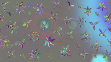 Raster illüstrasyonu. Egzotik çiçekler, gri renkte botanik parlak klasik doğa. Klasik tropikal doğal elementlerin suluboya seti.