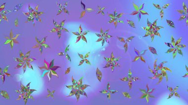 Çiçek deseni. Raster illüstrasyonu. Renkli Bahar Teması eskiz kalıbı. Chichi 'nin kumaş kalıbını çiz. Düz Çiçek Elementleri Tasarımı.