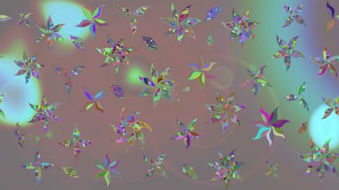 Gri renklerde bahar çiçekleri. Çiçekli karalama şeklinde Raster çiçek deseni. Raster illüstrasyonu.