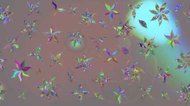 Raster Çiçek İllüstrasyonu güzel tekstil. Gri renkli etnik çiçeklerle zarif eskiz deseni.