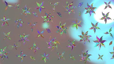 Motley illüstrasyonu. Küçük çiçekte güzel bir desen. Moda baskıları için zarif bir şablon. Gri çiçekli bahar çiçekleri. Küçük renkli çiçekler..