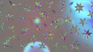 Raster illüstrasyonu. Gri renklere karalamalar çizilmiş çiçek deseni.