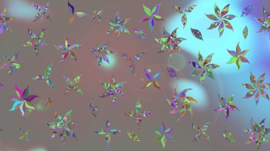 Raster suluboya çiçek deseni, narin çiçekler, gri çiçekler, tebrik kartı şablonu. Güzel kumaş deseni.