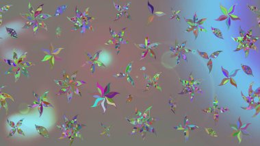 Gri renkte yaz çiçekleri. Raster deseni. Küçük çiçekteki sevimli çiçek deseni. Raster illüstrasyonu.