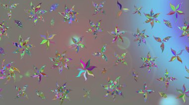 Raster illüstrasyonu. Tekstil veya kitap kapakları, imalat, duvar kağıtları, baskı, hediye paketi ve yapıştırma kitabı için çiçek eskizi geçmişi. Küçük ölçekli çiçeklerdeki basit sevimli desen.